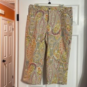Charter Club yellow paisley jean capri